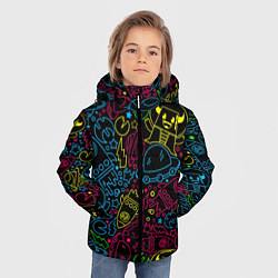 Куртка зимняя для мальчика КОСМИЧЕСКИЙ НЕОН, цвет: 3D-черный — фото 2