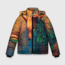 Куртка зимняя для мальчика Волшебная лиса, цвет: 3D-черный