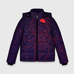 Куртка зимняя для мальчика Евангилион, цвет: 3D-красный