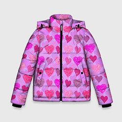 Зимняя куртка для мальчика Розовые сердечки