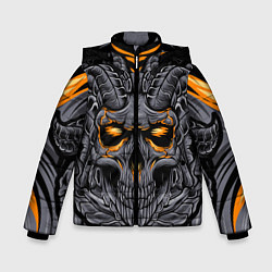 Куртка зимняя для мальчика Череп дьявола, цвет: 3D-светло-серый