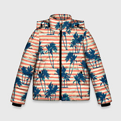 Куртка зимняя для мальчика Экзотик Паттерн, цвет: 3D-черный