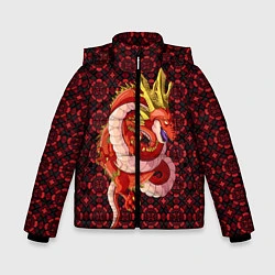 Куртка зимняя для мальчика Шар дракона, цвет: 3D-черный