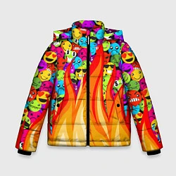 Куртка зимняя для мальчика SLAVA MARLOW - Смайлики, цвет: 3D-красный