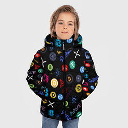 Куртка зимняя для мальчика ЛОГОТИПЫ КРИПТОВАЛЮТ Z, цвет: 3D-черный — фото 2