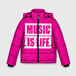 Куртка зимняя для мальчика Музыка жизни, цвет: 3D-черный