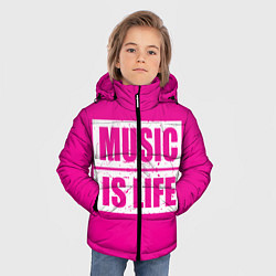 Куртка зимняя для мальчика Музыка жизни, цвет: 3D-черный — фото 2