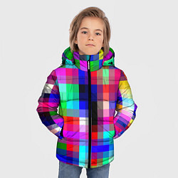 Куртка зимняя для мальчика РАЗНОЦВЕТНЫЕ ПИКСЕЛИ КУБЫ, цвет: 3D-черный — фото 2