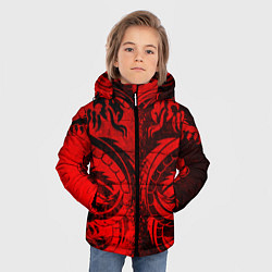 Куртка зимняя для мальчика BLACK RED DRAGONS TATOO, цвет: 3D-светло-серый — фото 2