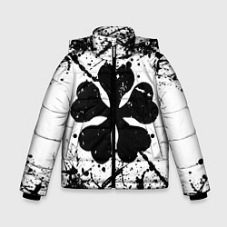 Куртка зимняя для мальчика Черный клевер,, цвет: 3D-черный