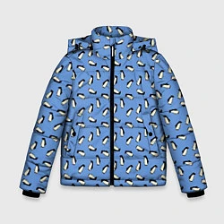 Куртка зимняя для мальчика Пингвины, цвет: 3D-черный