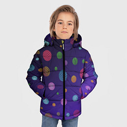 Куртка зимняя для мальчика Разноцветные шары, планеты, цвет: 3D-черный — фото 2