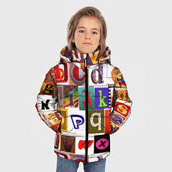 Куртка зимняя для мальчика Английские буквы 2, цвет: 3D-светло-серый — фото 2