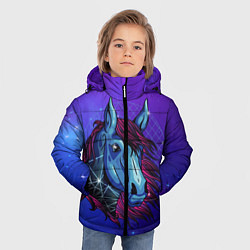 Куртка зимняя для мальчика Retrowave Neon Horse, цвет: 3D-черный — фото 2