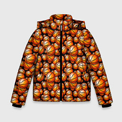 Куртка зимняя для мальчика Баскетбольные Мячи, цвет: 3D-красный