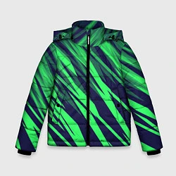 Куртка зимняя для мальчика Абстрактный дизайн ,,Зелень, цвет: 3D-черный