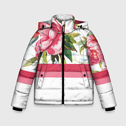 Куртка зимняя для мальчика Нежные Розы, цвет: 3D-красный