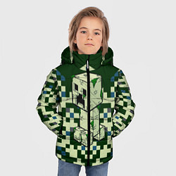 Куртка зимняя для мальчика Minecraft Крипер, цвет: 3D-черный — фото 2