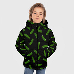 Куртка зимняя для мальчика Огуречный паттерн, цвет: 3D-светло-серый — фото 2