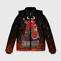 Куртка зимняя для мальчика Valheim викинг в огне, цвет: 3D-черный