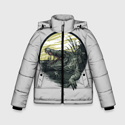 Куртка зимняя для мальчика Крокодил, цвет: 3D-черный