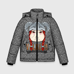 Куртка зимняя для мальчика Valheim рыжая девушка викинг, цвет: 3D-черный