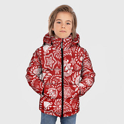 Куртка зимняя для мальчика Фракталы, цвет: 3D-черный — фото 2