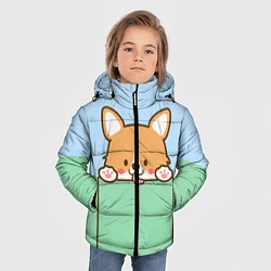 Куртка зимняя для мальчика Милый Корги, цвет: 3D-черный — фото 2