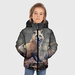 Куртка зимняя для мальчика Лисица и птичка, цвет: 3D-черный — фото 2