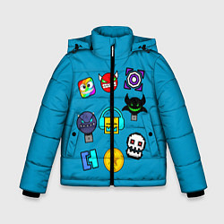 Куртка зимняя для мальчика Geometry Dash: Icons, цвет: 3D-черный