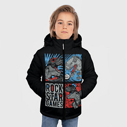 Куртка зимняя для мальчика Rock Star Dino Динозавр геймер, цвет: 3D-черный — фото 2