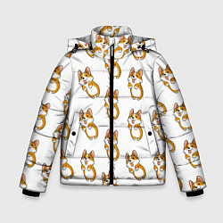 Куртка зимняя для мальчика Собаки Корги, цвет: 3D-черный