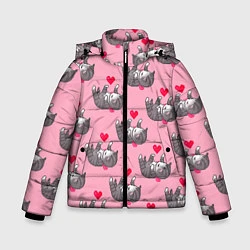 Зимняя куртка для мальчика Пиксельные котики