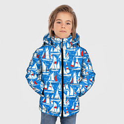 Куртка зимняя для мальчика Яхты, цвет: 3D-светло-серый — фото 2