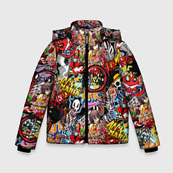 Куртка зимняя для мальчика Логотипы Аниме Мультиков, цвет: 3D-красный