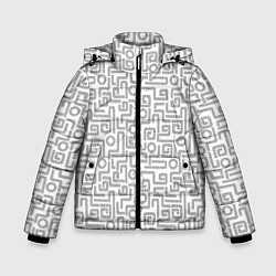 Куртка зимняя для мальчика Геометрический лабиринт, цвет: 3D-черный