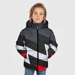 Куртка зимняя для мальчика Черно-красные зигзаги, цвет: 3D-черный — фото 2