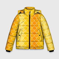 Куртка зимняя для мальчика Желтая чешуя, цвет: 3D-черный