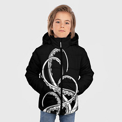 Куртка зимняя для мальчика Octopus Black and White, цвет: 3D-черный — фото 2