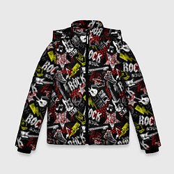 Куртка зимняя для мальчика ROCK MUSIC, цвет: 3D-черный