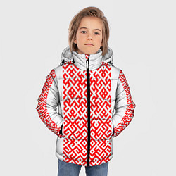 Куртка зимняя для мальчика Славянские узоры, цвет: 3D-черный — фото 2