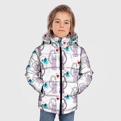 Куртка зимняя для мальчика Фиолетовые котики, цвет: 3D-черный — фото 2