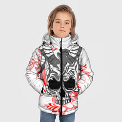 Куртка зимняя для мальчика Череп с рогами, цвет: 3D-черный — фото 2