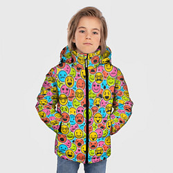 Куртка зимняя для мальчика Смайлики, цвет: 3D-красный — фото 2