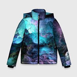 Куртка зимняя для мальчика Космическое море, цвет: 3D-черный