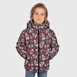 Куртка зимняя для мальчика Черепа в Розах, цвет: 3D-черный — фото 2