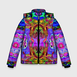 Куртка зимняя для мальчика Психоделика Абстракция, цвет: 3D-черный