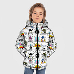 Куртка зимняя для мальчика Веселые Роджеры пиратов Соломенной Шляпы, цвет: 3D-черный — фото 2
