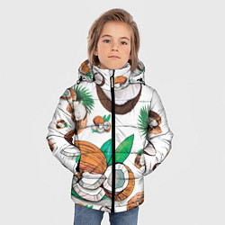 Куртка зимняя для мальчика Кокосы, цвет: 3D-черный — фото 2