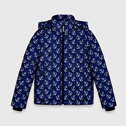 Куртка зимняя для мальчика Якоря, цвет: 3D-черный
